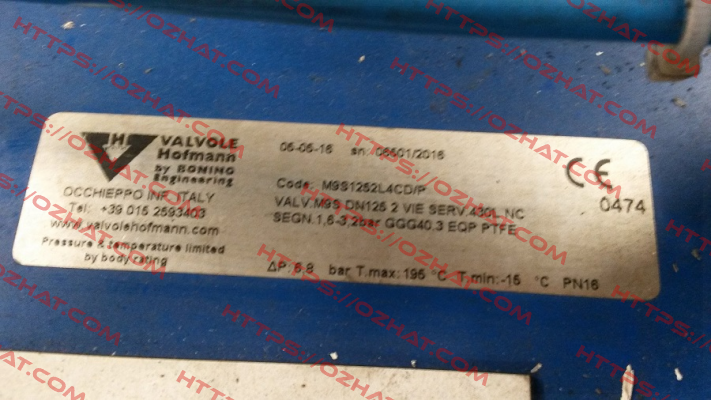 M9S1252L4CD/P Valvole Hofmann