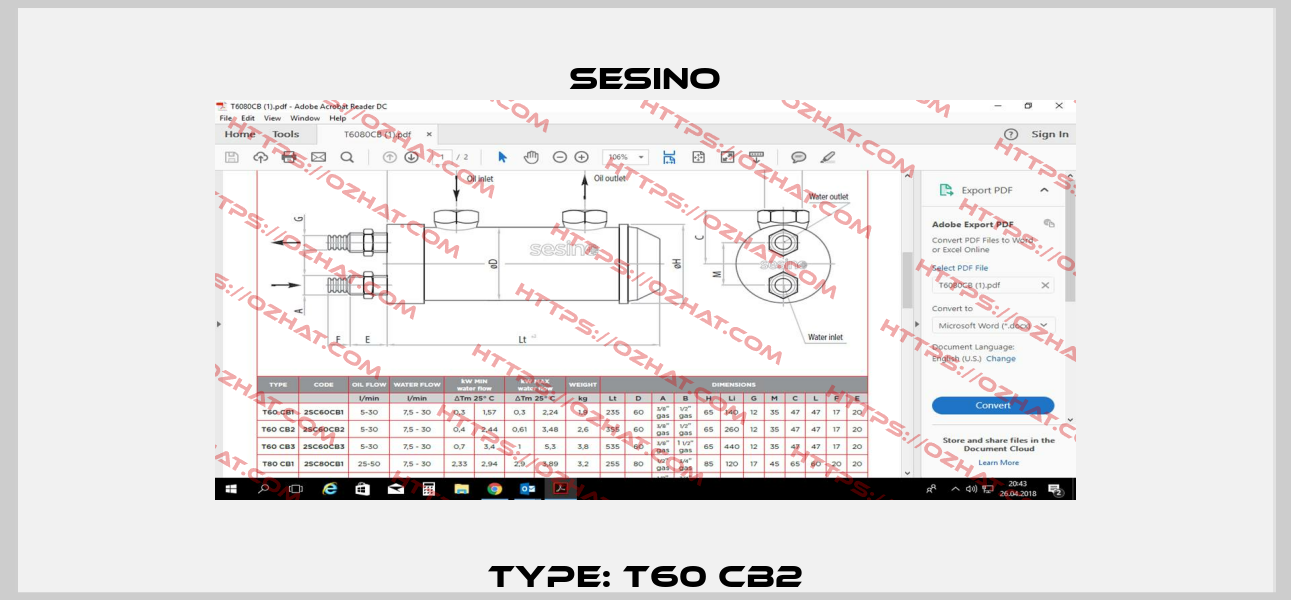 Type: T60 CB2 Sesino