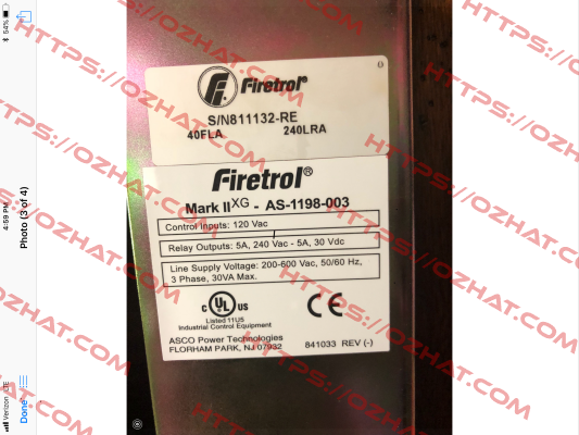 AS-1198-003 MARK II XG Firetrol