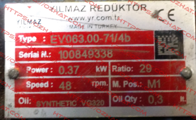 EV063.00-71M/4C  Yılmaz Redüktör