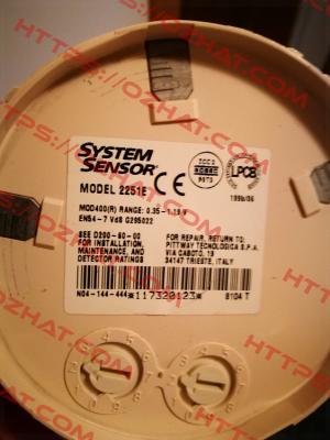 mod. 2251E Obsolete!! Replaced by 22051E-IV  System Sensor