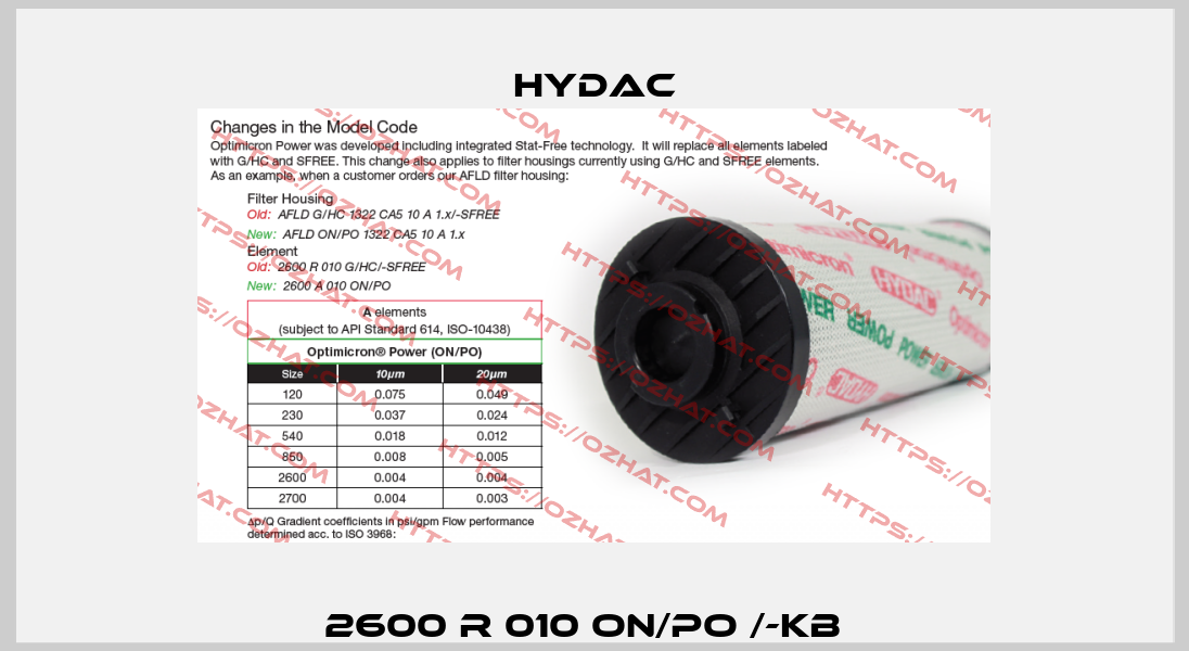 2600 R 010 ON/PO /-KB   Hydac