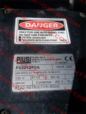 F02012P0A Type ST Panther 56M/K33  Piusi