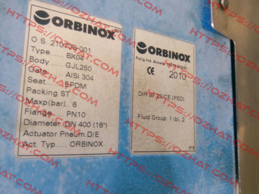 ORBINOX-Knife Gate Typ EXN Orbinox