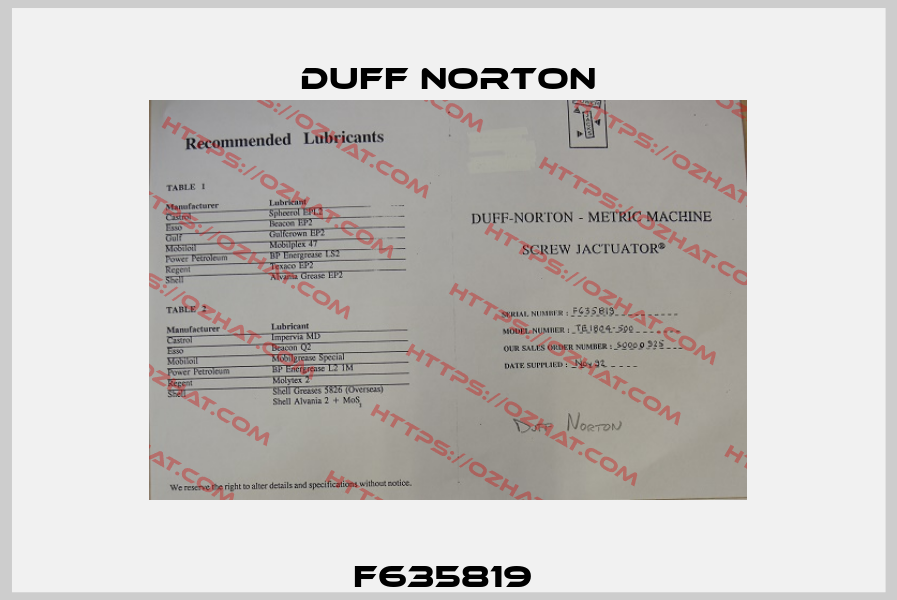 F635819  Duff Norton