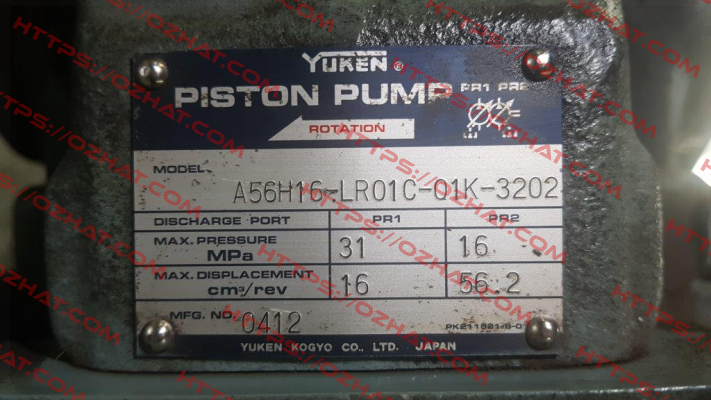 A56H16-LR01C-01K-3202 old code - new code A56H16-LR01C-01K-3203 Yuken