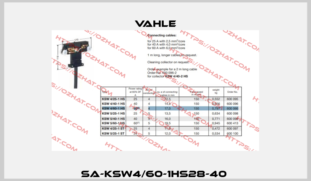 SA-KSW4/60-1HS28-40  Vahle