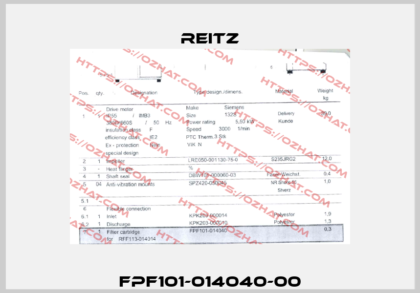 FPF101-014040-00 Reitz