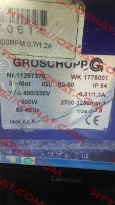 11297378 WK1778001    OEM Groschopp