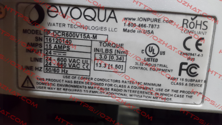 41161000001 Evoqua Water Technologies