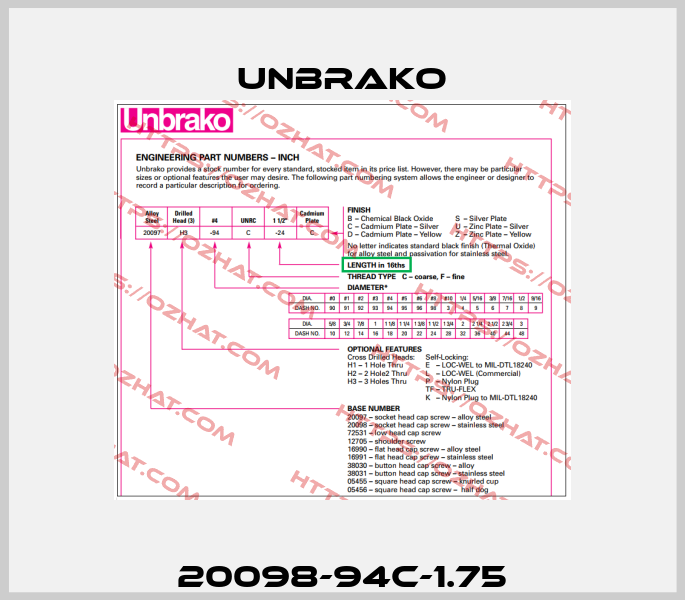 20098-94C-1.75 Unbrako