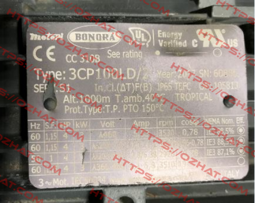 3CP100LD/2 obsolete, replacement 4050+0082 Bonora