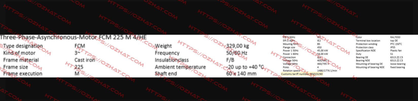 FCM 225 M 4/HE (IE2AC22M4001) AC Motoren