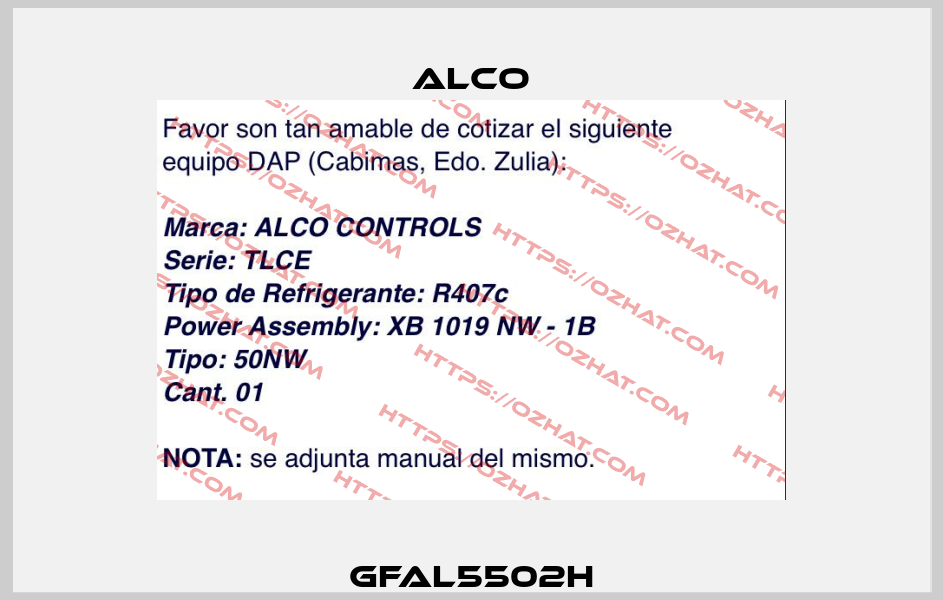 GFAL5502H Alco