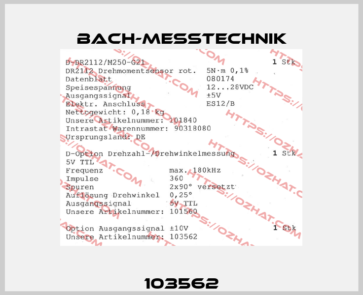 103562 Bach-messtechnik