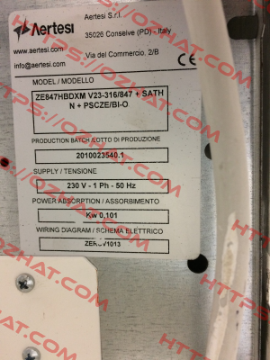 4-way valve with 230V drive for ZE847HBDXM Aertesi