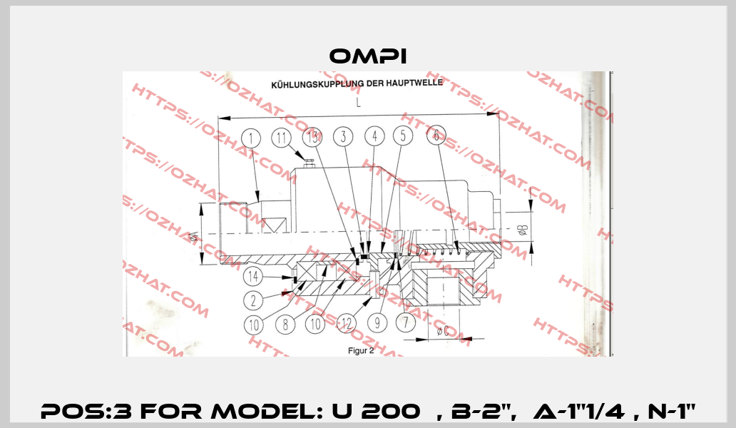 Pos:3 for Model: U 200  , B-2",  A-1"1/4 , N-1" OMPI