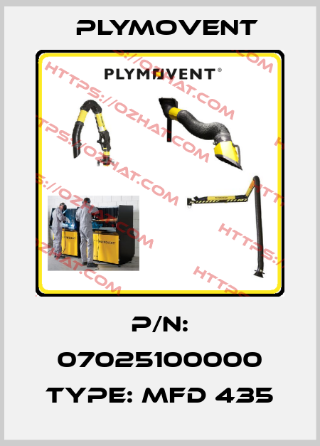 P/N: 07025100000 Type: MFD 435 Plymovent