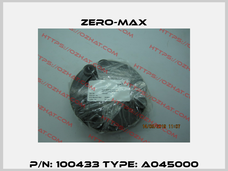 p/n: 100433 Type: A045000 ZERO-MAX