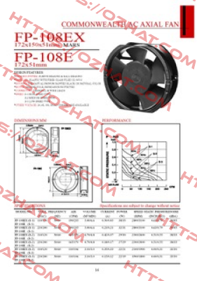 wrong code FP-108EX (220 V), correct code FP108EX/230VS1WB Commonwealth