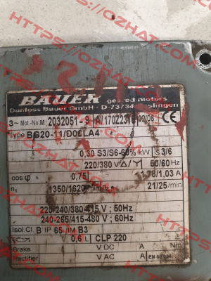 Type: BG20-11/D06LA4 Bauer