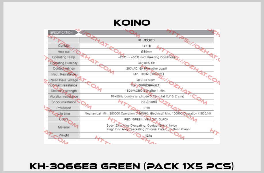 KH-3066EB GREEN (pack 1x5 pcs) Koino