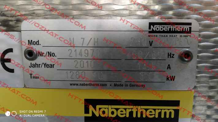 Model: N7/H  214970 Nabertherm