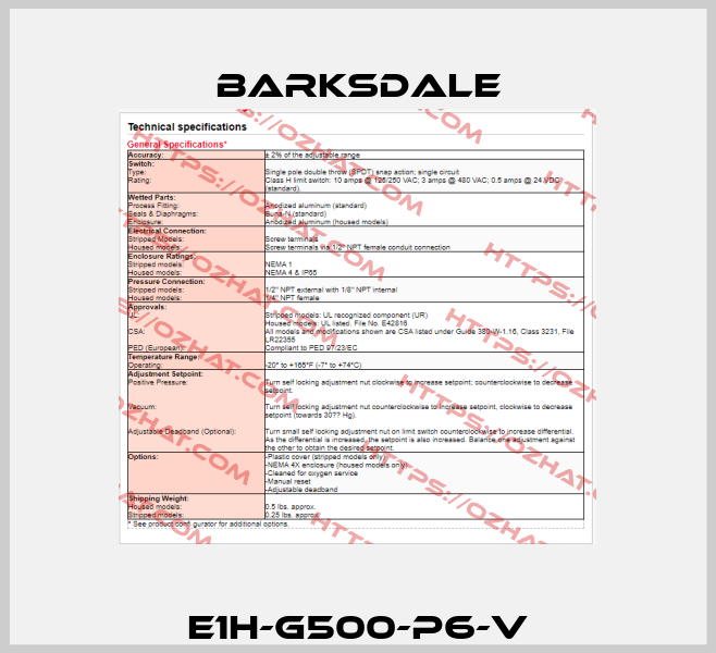 E1H-G500-P6-V Barksdale