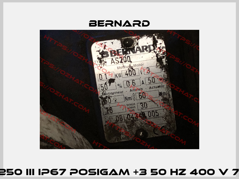 SQ250 III IP67 Posigam +3 50 Hz 400 V 70 s Bernard