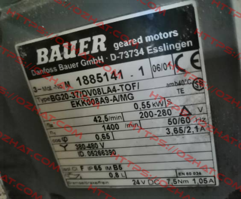 Type: BG20-37/DV08LA4-TOF/EKK008A9-A/MG Bauer