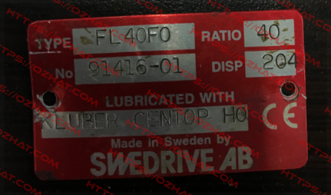 Type: FL 40 FO - 0 - 0 - 204 - R Swedrive