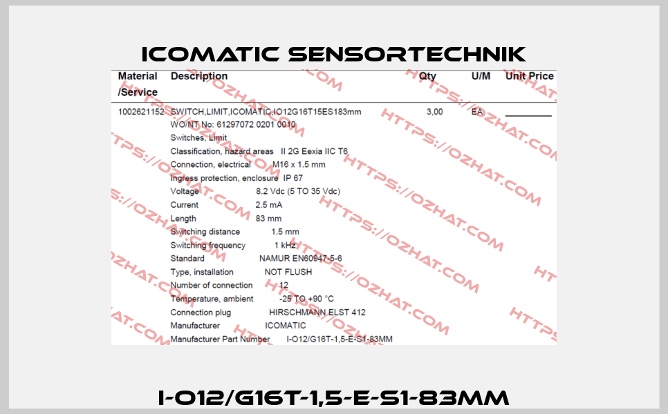 I-O12/G16T-1,5-E-S1-83mm ICOMATIC Sensortechnik
