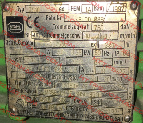 Type    T510 Stahl CraneSystems