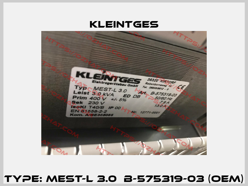 Type: MEST-L 3.0  B-575319-03 (OEM) Kleintges