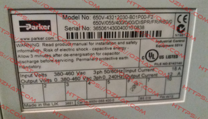 650G-43216030-B01P00-A2 Parker