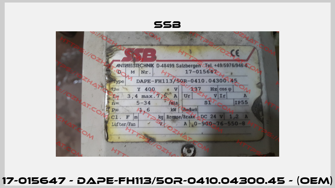 17-015647 - DAPE-FH113/50R-0410.04300.45 - (OEM) SSB