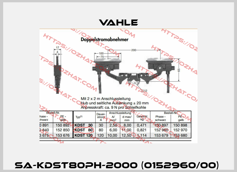 SA-KDST80PH-2000 (0152960/00)  Vahle