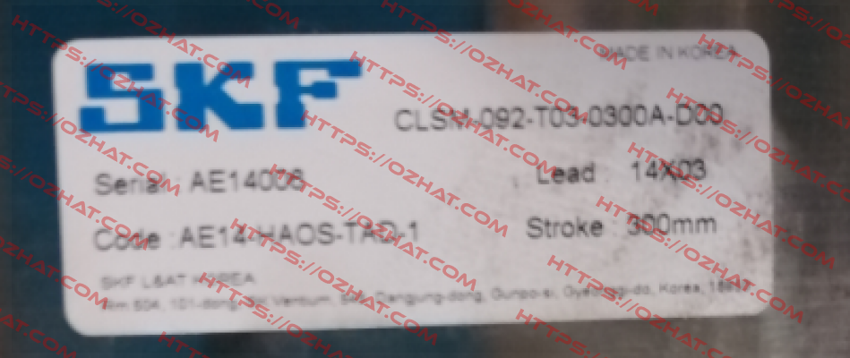 CLSM-092-T03-0300A-D00 (SK Z010115) Skf