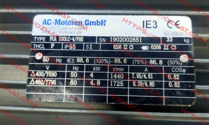 FCA 100 LC-4 / PHE - B5 400 /690 AC Motoren