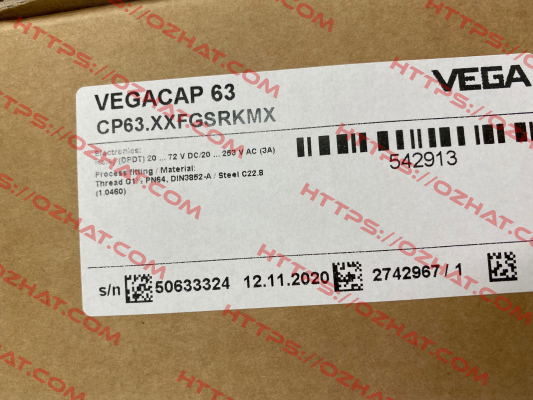 P/N: CP63.XXFGSRKMX, Type:  VEGACAP 63 Vega