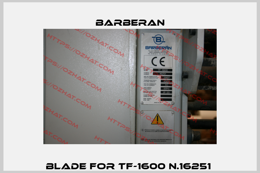 Blade for TF-1600 n.16251  Barberan
