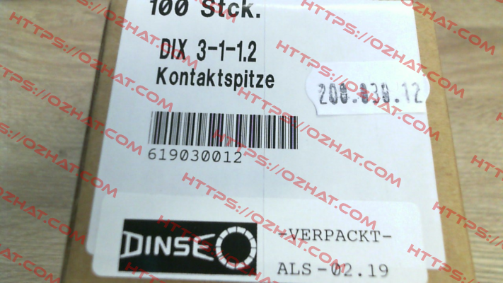 DIX 3-1-1.2 (pack x10) Dinse