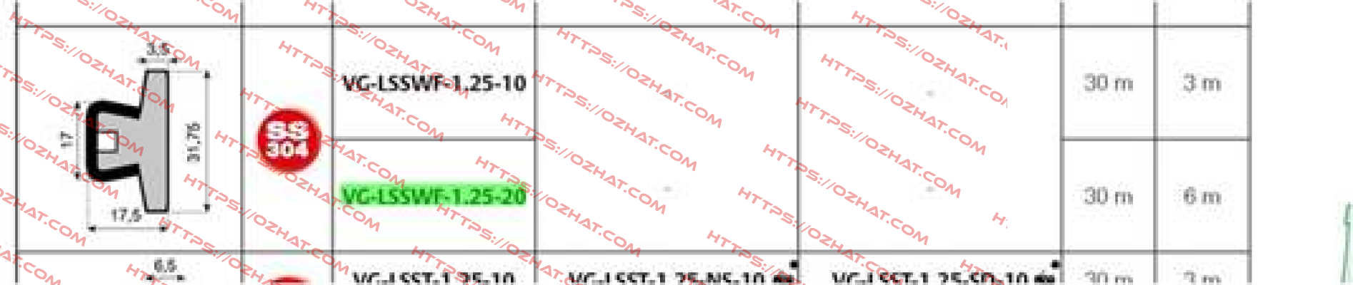 VG-LSSWF-1.25-20 System Plast