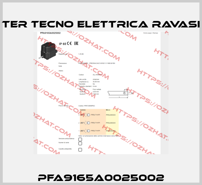 PFA9165A0025002 Ter Tecno Elettrica Ravasi