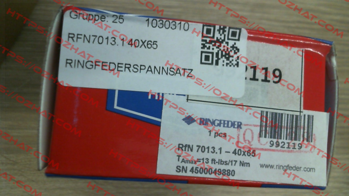 RFN7013.1 40X65 Ringfeder
