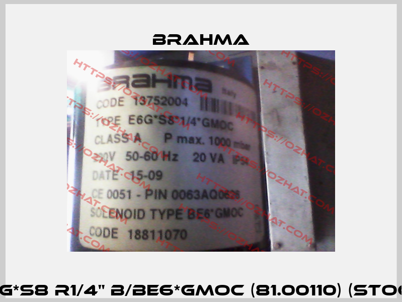 E6G*S8 R1/4" B/BE6*GMOC (81.00110) (stock) Brahma