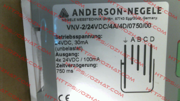 VNV-2/24VDC/4A/4D/0750/00 Anderson-Negele