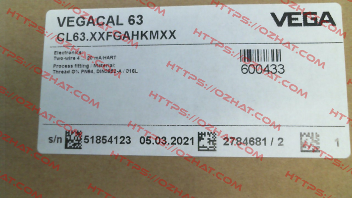 P/N: CL63.XXFGAHKMXX, Type: VEGACAL 63 Vega