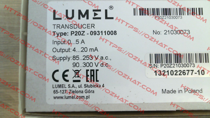P20Z 09311008 LUMEL