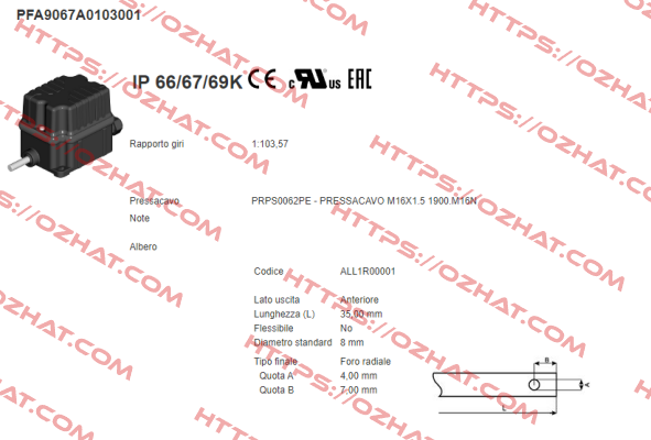 PFA9067A0103001 Ter Tecno Elettrica Ravasi
